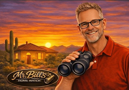 Mr. Bill with magnifying glass — detailed home inspection